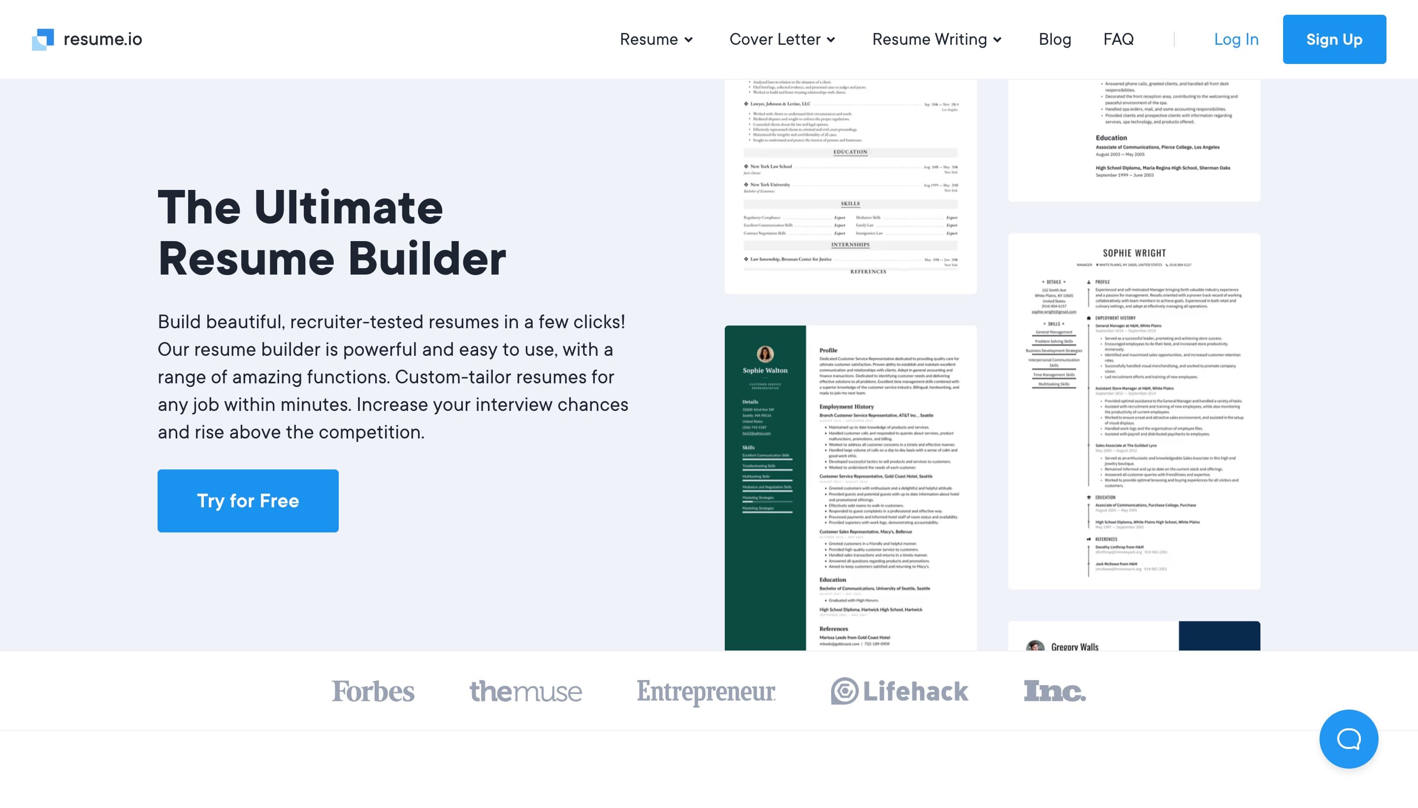 Resume.io resume builder