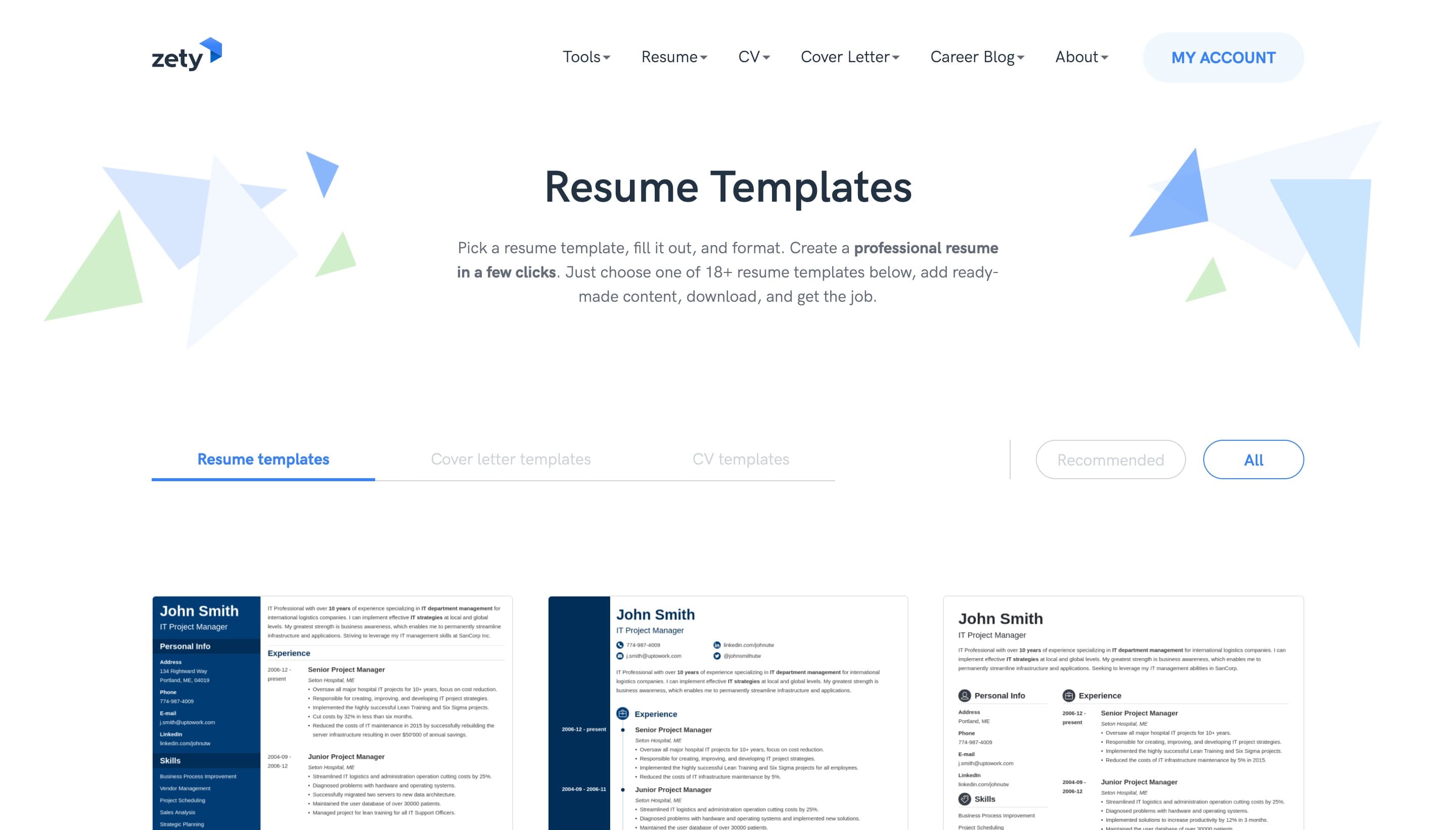 Zety Resume Templates