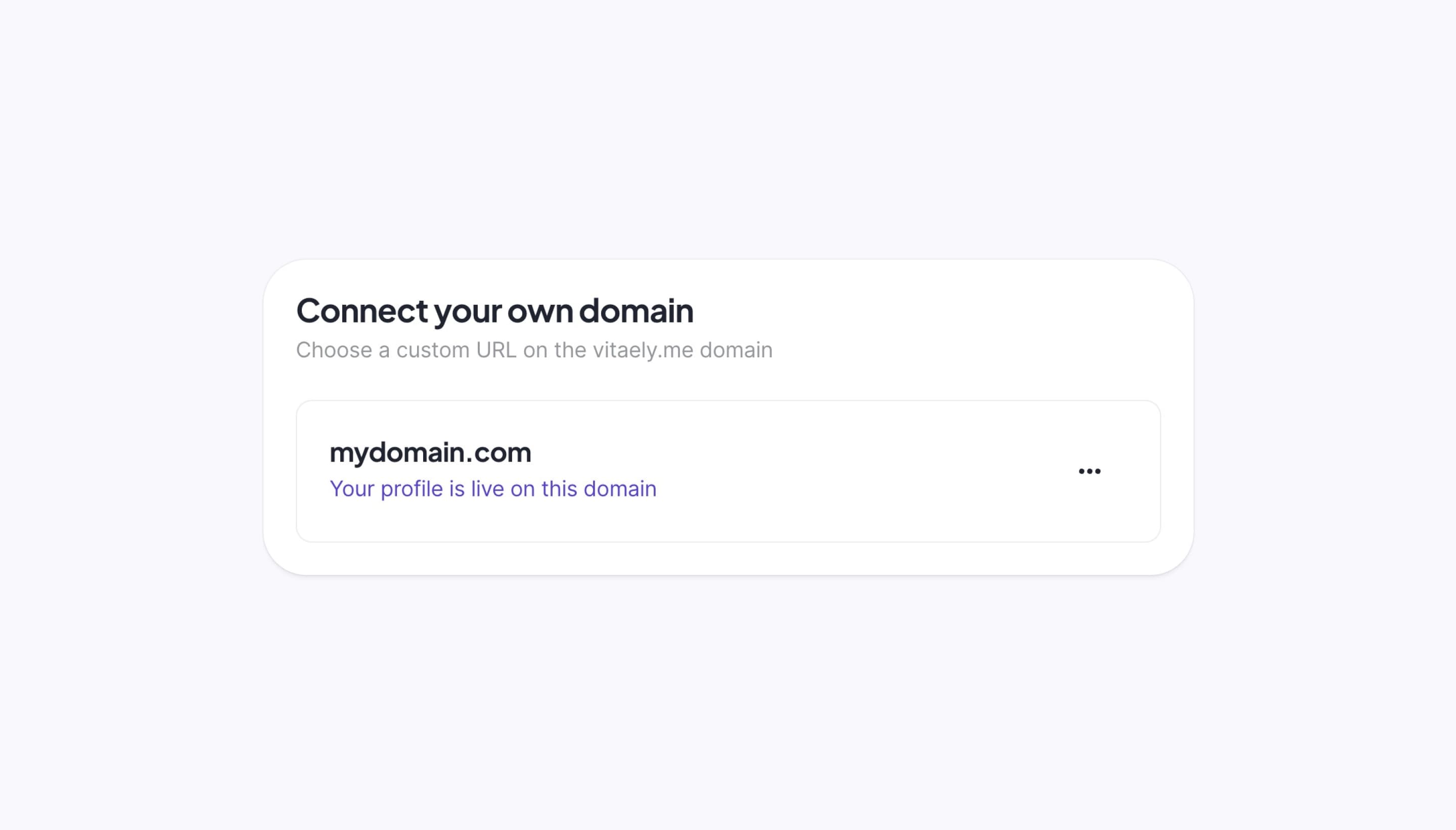 How to connect a custom domain so you can show off your Vitaely website on it's own domain